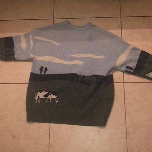 Knitwear cow field sweater